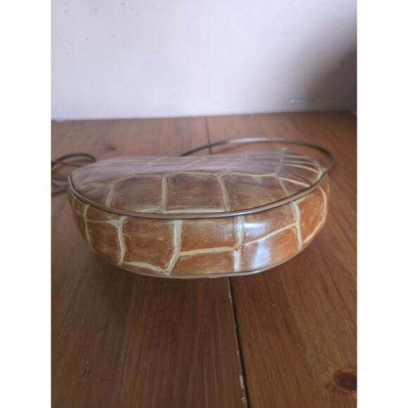 Etienne Aigner Crossbody Bag Medium Alligator Print Brown In Color - Picture 4 of 8